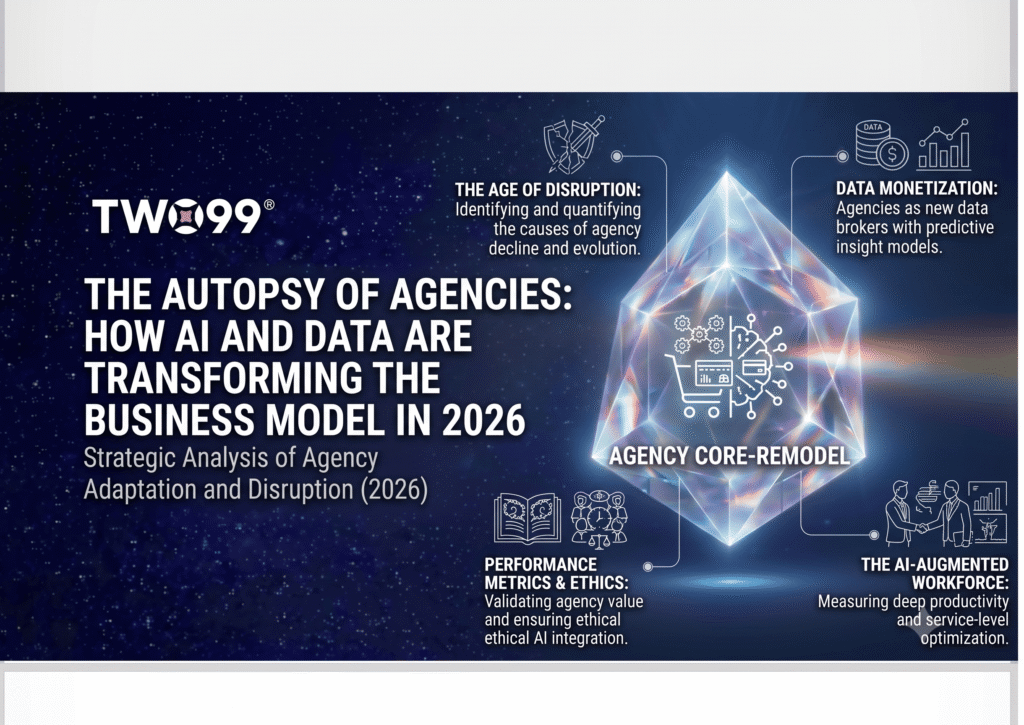 A conceptual image representing a marketing agency autopsy, showcasing the structural failure and bankruptcy of traditional digital marketing agency models.